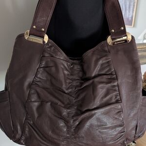Luxurious Dark Brown Leather Shoulder Bag